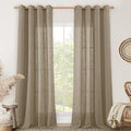 Taupe Semi Sheer Linen Curtains by LAMIT