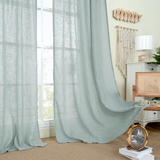 Light Filtering Linen Curtains 68 inches Long - Image 9