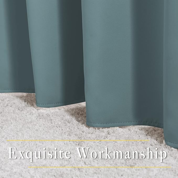 NICETOWN Greyish Blue Room Darkening Curtains 90 inch Length - Image 6