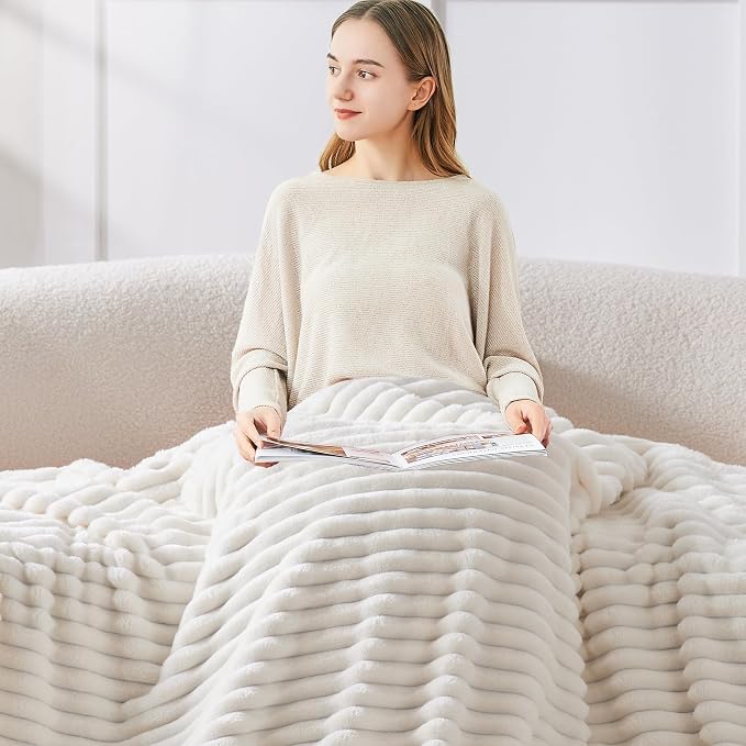 BEDELITE Ribbed Fleece Throw Blanket - Image 6