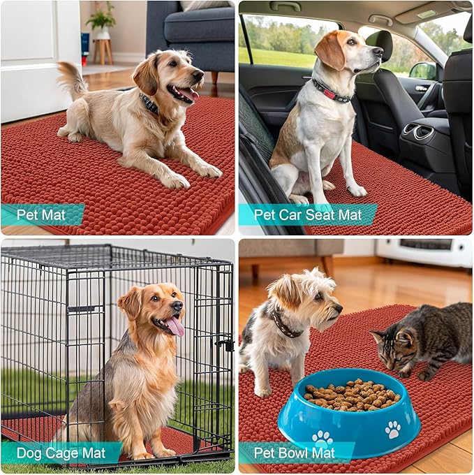 OLANLY Dog Door Mat for Muddy Paws 54x32, Super Absorbent Chenille Mud Mat | - Image 7
