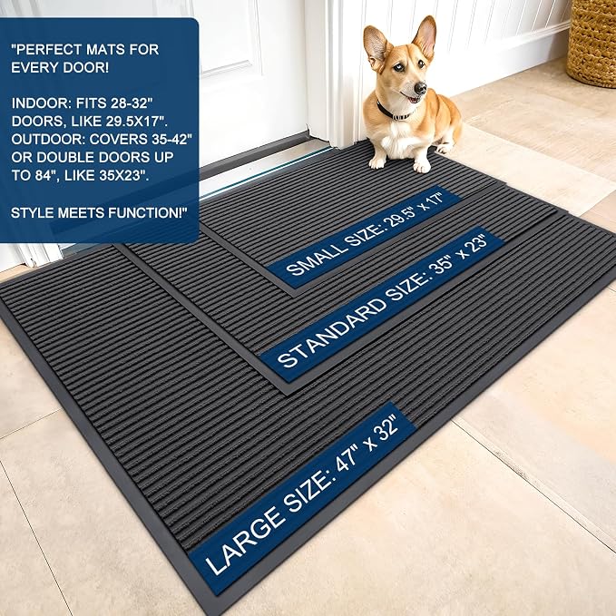 OLANLY Front Door Mat 59x20, Waterproof Heavy-Duty Indoor Outdoor Doormat | - Image 2