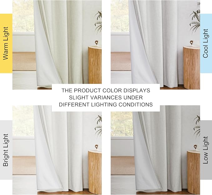 NICETOWN 100% Blackout Linen Texture Curtains 72 inches Long, Thermal Insulated - Image 9