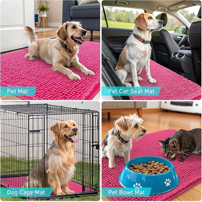 OLANLY Dog Door Mat for Muddy Paws 24x16, Super Absorbent Chenille Mud Mat | - Image 7