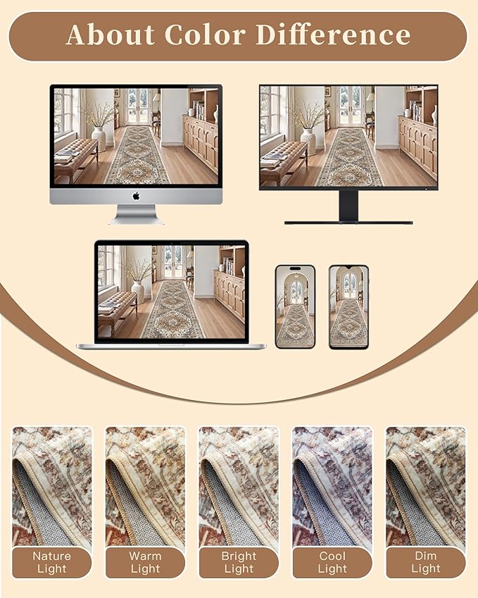 Madane Washable Runner Rugs 2x10 Long - Image 9