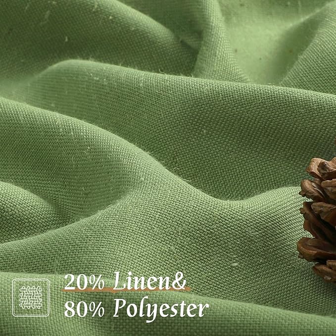 Green Linen Curtains 63 inch Length - Image 2
