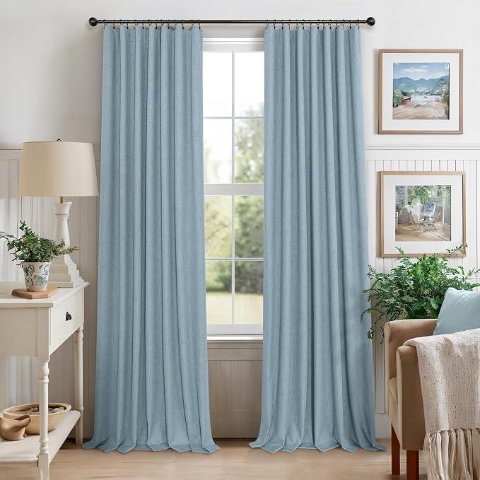 Dusty Blue Blackout Curtains for Living Room 84 Inch Length 2 Panel Farmhouse - Image 9