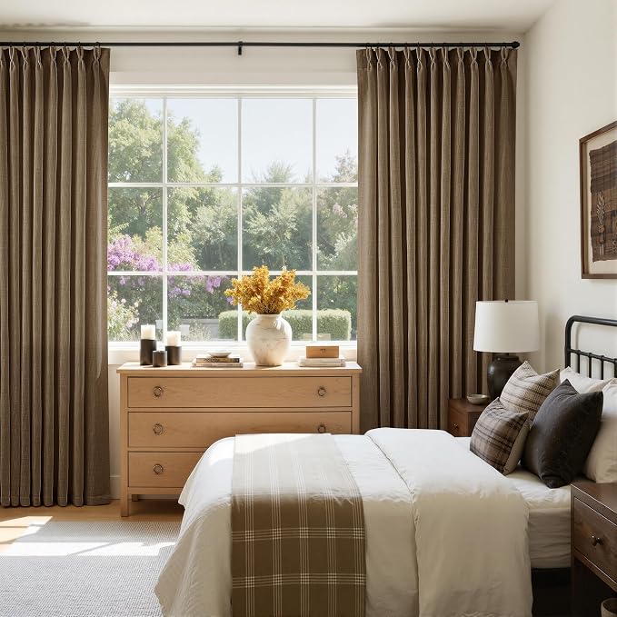 Extra Wide 120 Inch Long Pleat Curtains 70 Inch Wide Dutch Cocoa | Pinch Pleat - Image 8
