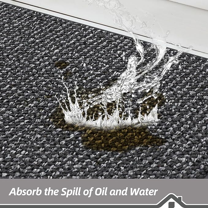 BEQHAUSE Kitchen Rugs and Mats 2PCS Non-Slip, Charcoal | Kitchen Mats - Image 3