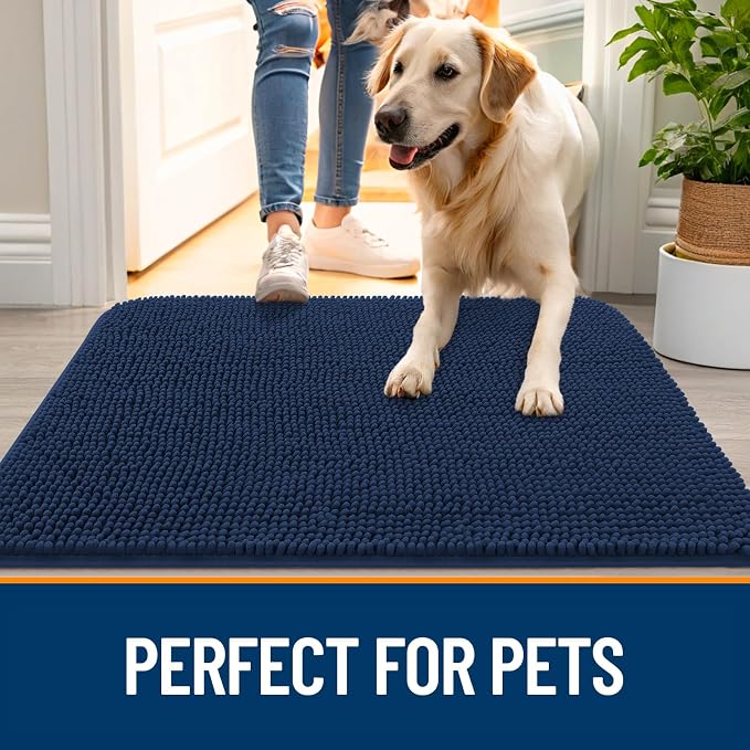 OLANLY Dog Door Mat for Muddy Paws 30x17, Super Absorbent Chenille Mud Mat | - Image 6