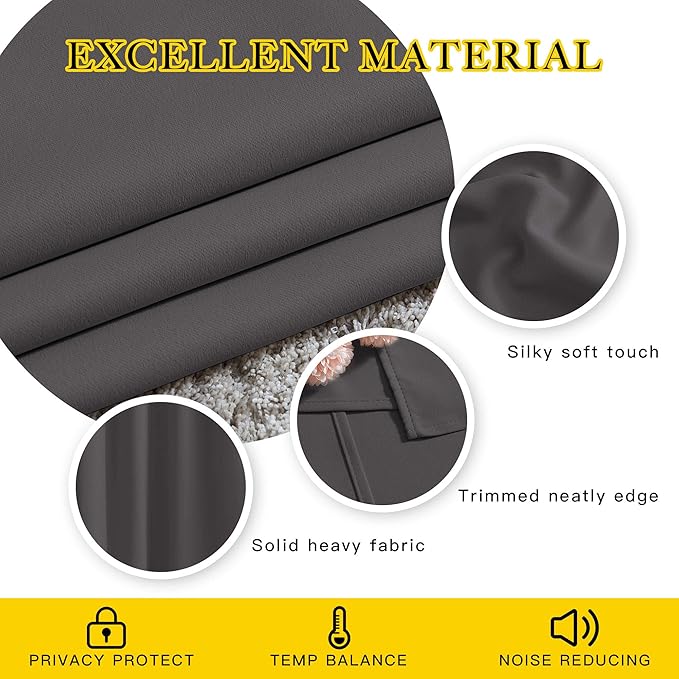NICETOWN Blackout Thermal Curtains Panels 72 inch Length - Image 5