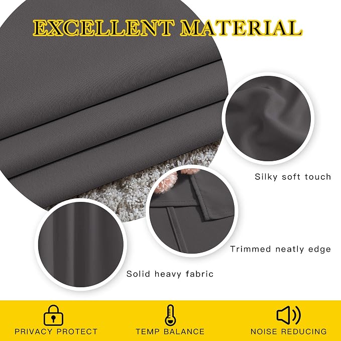 NICETOWN Bedroom Blackout 102 inch Curtains - Image 4