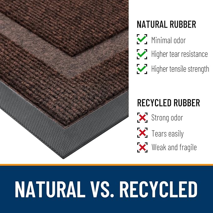 OLANLY Front Door Mat Outside 59x23, All-Season Heavy-Duty Rubber Doormat | - Image 4