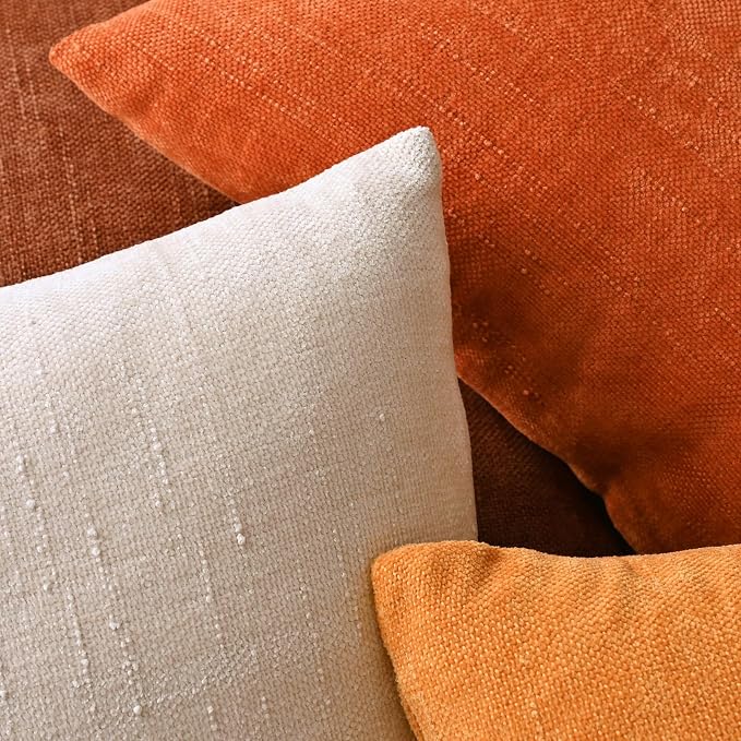 Set of 4 Soft Textured Decorative Throw Pillow Covers 20x20 Inch Cozy Farmhouse - Image 5