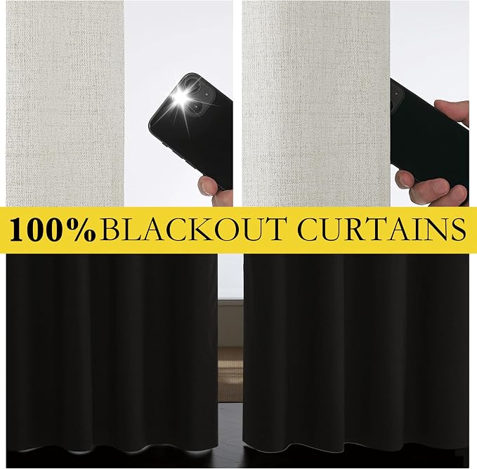 NICETOWN 100% Blackout Curtains 63 inches Long 2 Panels, Thermal Insulated - Image 3