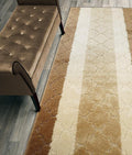 Custom Length Hallway Runner Rug, Slip Resistant, Trellis Beige, 26 Inch X 28 by ORFAHOME