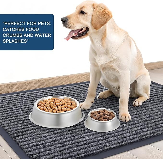 OLANLY Front Door Mat 47x34, Waterproof Heavy-Duty Indoor Outdoor Doormat | Grey - Image 6