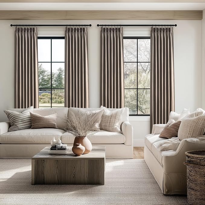 Topfinel Pinch Pleated Curtains 90 Inches Long 1 Panels Set, Dark Flax Semi - Image 6