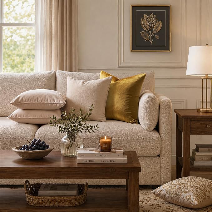 GIGIZAZA Golden Velvet Pillow Covers 26x26 Decorative Pillows Pack of 2 | Throw - Image 8
