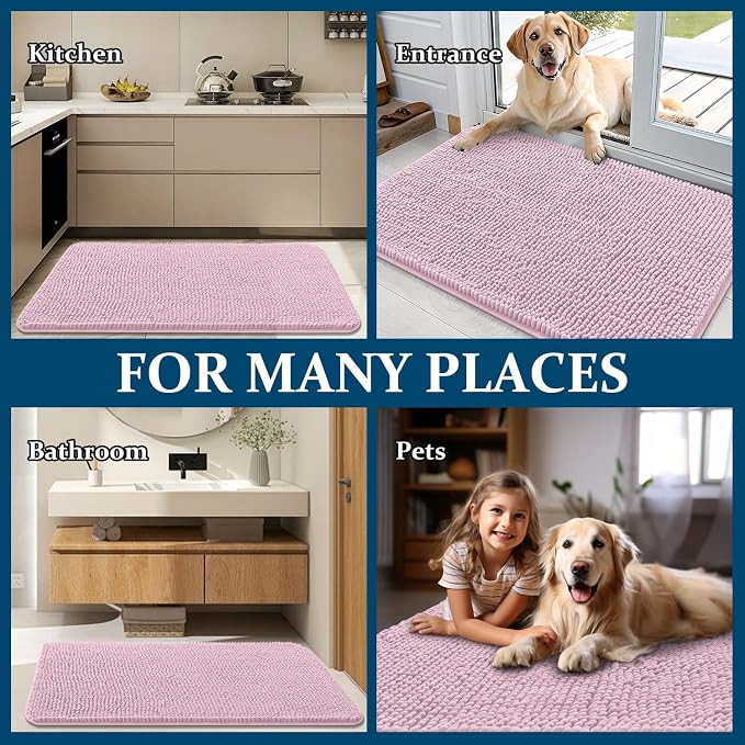 OLANLY Dog Door Mat for Muddy Paws 50x30, Super Absorbent Chenille Mud Mat | - Image 8