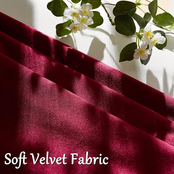 GIGIZAZA Burgundy Velvet Pillow Covers 16x16 Decorative Pillows Pack of 2 | Red - Image 5