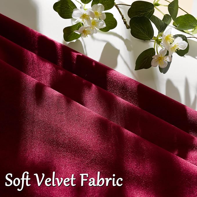 GIGIZAZA Burgundy Velvet Pillow Covers 18x18 Decorative Pillows Pack of 2 | Red - Image 5