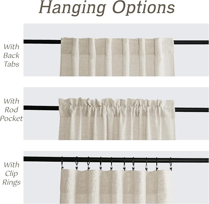 RYB HOME Extra Long Linen Curtains - Image 2