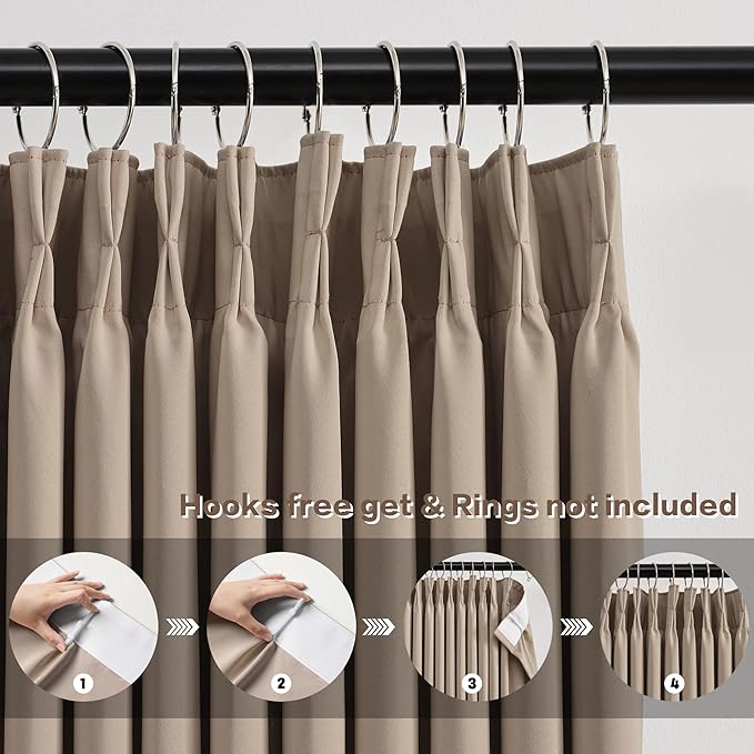 60 Wide Pinch Pleated Window Curtain Panels 102 Inches Long Custom Made Pleated - Image 2