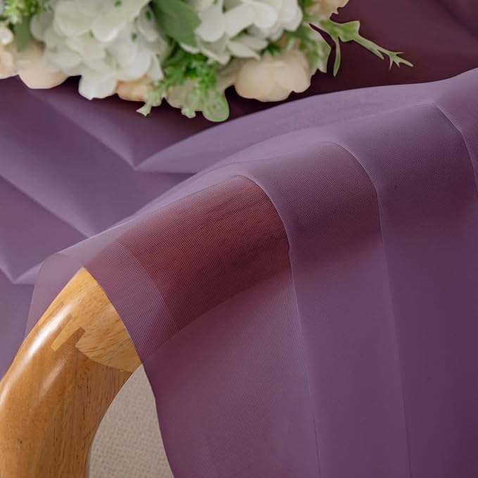 Chyhomenyc Plum Sheer Curtains 84 Inches Long - Image 6
