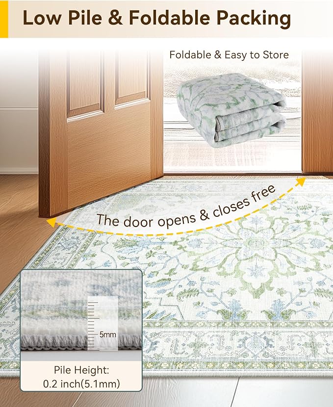 RELEANY Washable Area Rug, Large 10'x14', Water Repellent, Pet Friendly - Image 4