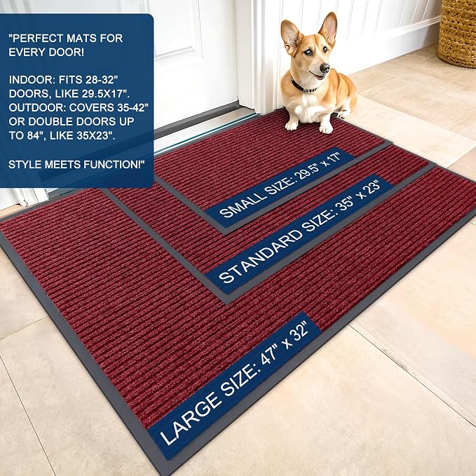 OLANLY Front Door Mat 40x32, Waterproof Heavy-Duty Indoor Outdoor Doormat | - Image 2