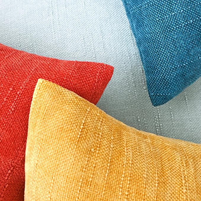 Set of 4 Soft Textured Decorative Throw Pillow Covers 24x24 Inch Cozy Farmhouse - Image 6