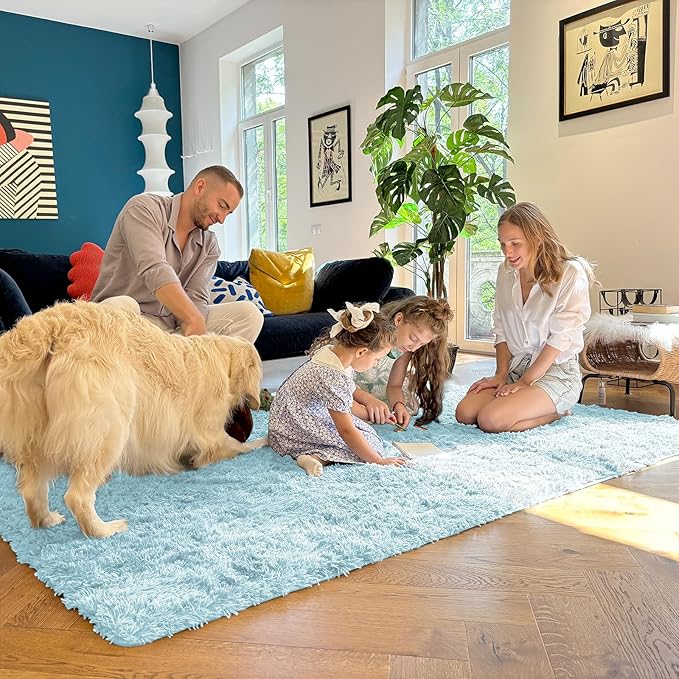 OLANLY 2x3 Machine Washable Small Bedside Rug, Soft Fluffy Shaggy Entryway - Image 6