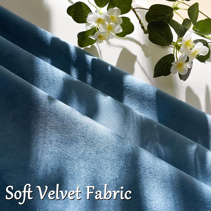 GIGIZAZA Stone Blue Velvet Throw Pillow Covers 20x20 Pack of 2 | Decorative - Image 4