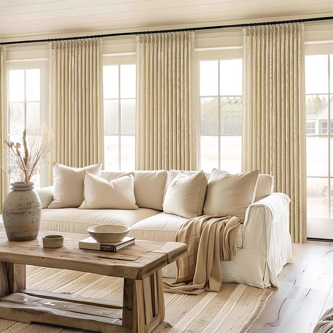 Topfinel 108 Inch Curtains 1 Panels Set, One Packs Pinch Pleat Back Tab Linen - Image 6