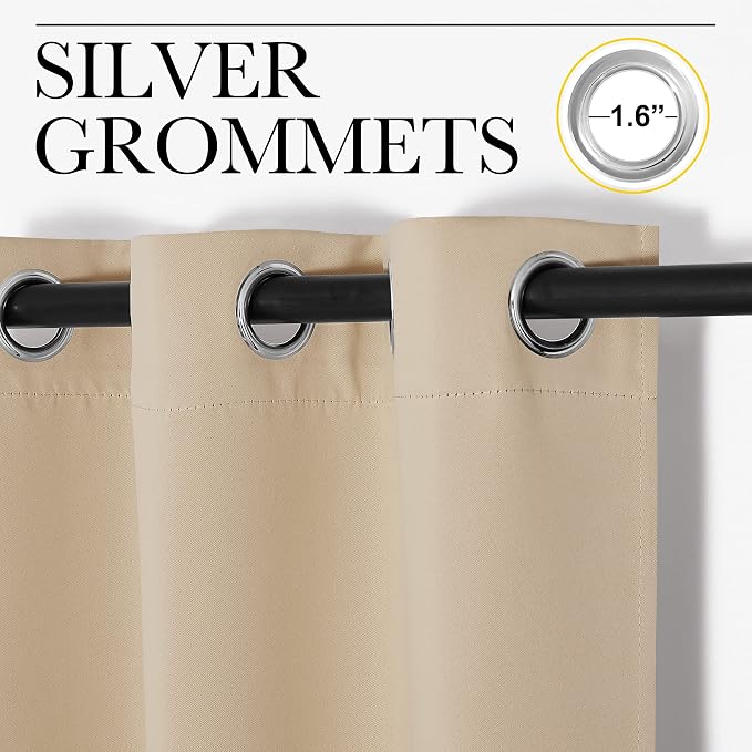 NICETOWN Bedroom Blackout Curtains Panels, 1 Pair, 55 inches by 94 Inch - Image 2