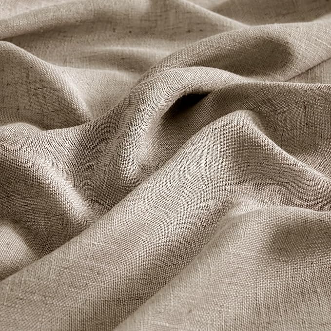 MIULEE Taupe Grey Linen Curtains 52x90 Inch Long 2 Panels - Image 4