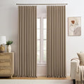 Cappuccino Pinch Pleated 72 Inch Wide Curtains 72 x 90, Thermal Insulated Noise by KEQIAOSUOCAI