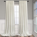 Cream Curtains 96 Inches Long for Living Room 2 Panels Back Tab Loop Pocket by Pitalk