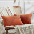 Fancy Homi Set of 2 Burnt Orange Lumbar Decorative Throw Pillow Covers 16x26 by Fancy+Homi