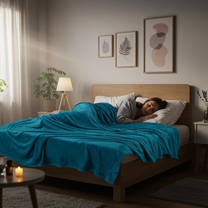 Utopia Bedding Soft Fleece Bed Blanket Throw Size Turquoise | Microfiber Plush - Image 6