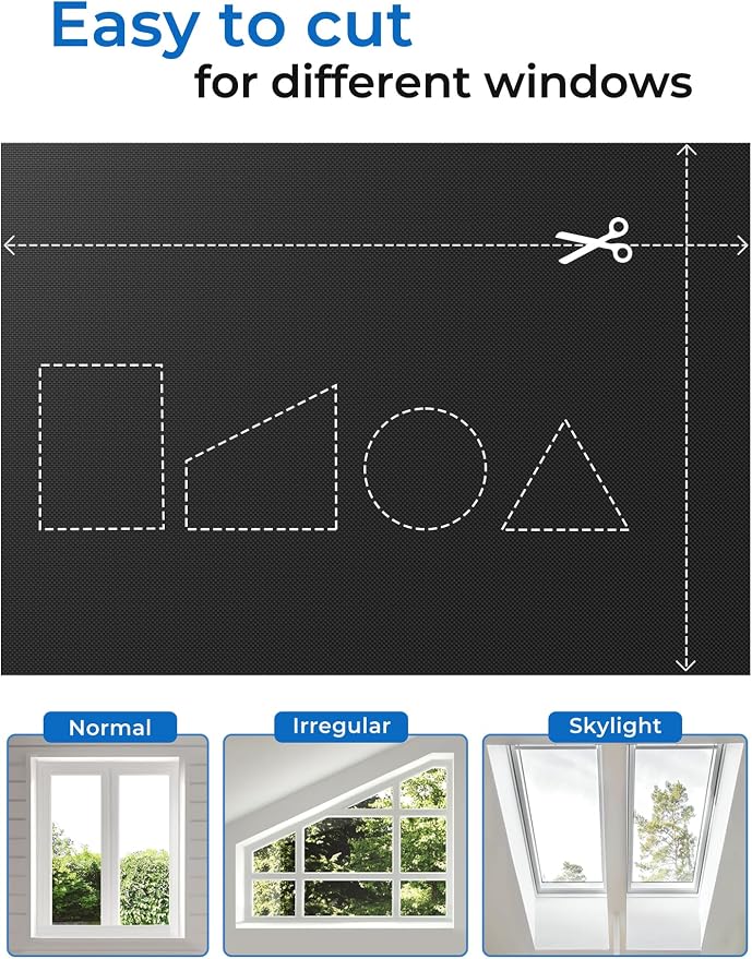 Blackout Curtains 42"x60" Portable No Drill Black Out Window Cover | 100% - Image 4