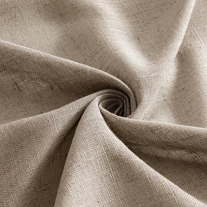 MIULEE Taupe Grey Linen Curtains 52x90 Inch Long 2 Panels - Image 8