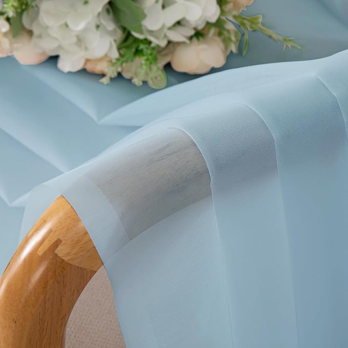 Sheer Curtains 63 inch Length 2 Panels Set, Light Weight Soft Solid Fimly Sheer - Image 4