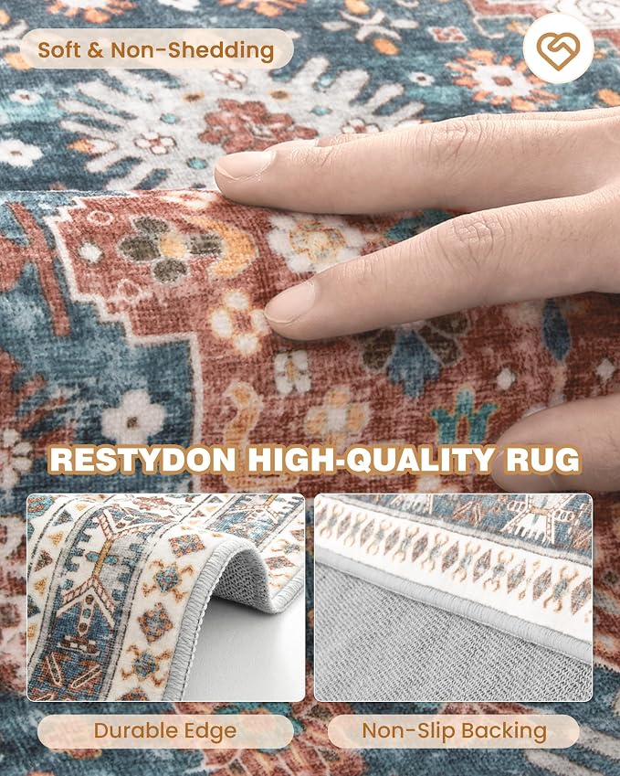 2x3 Entryway Rug Vintage Washable Rug Runner - Image 7