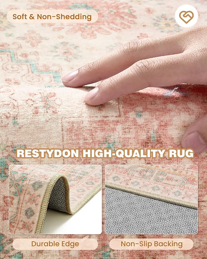 2x3 Entryway Rug Vintage Washable Rug Runner - Image 5