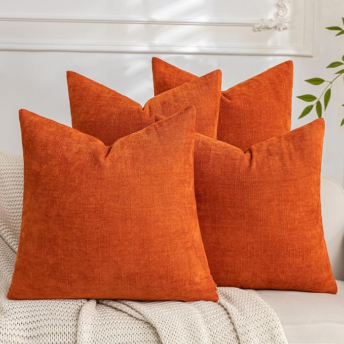 Set of 4 Soft Textured Decorative Throw Pillow Covers 20x20 Inch Cozy Farmhouse by Cozoomy
