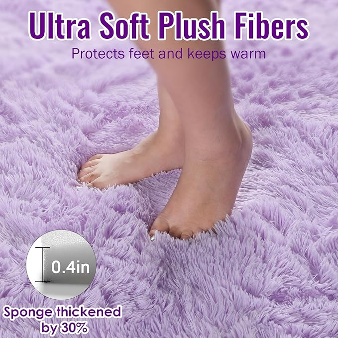 Soft Purple 5x8 Rugs for Bedroom Girls, Living Room, Princess Bedside Rugs | - Image 7