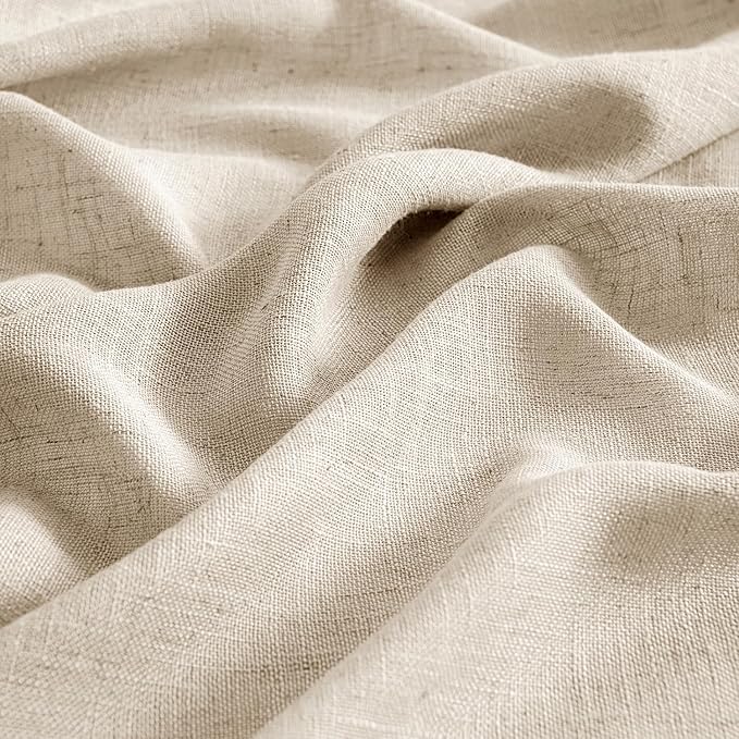 MIULEE Light Taupe Linen Curtains 52x108 Inches Long 2 Panels - Image 4