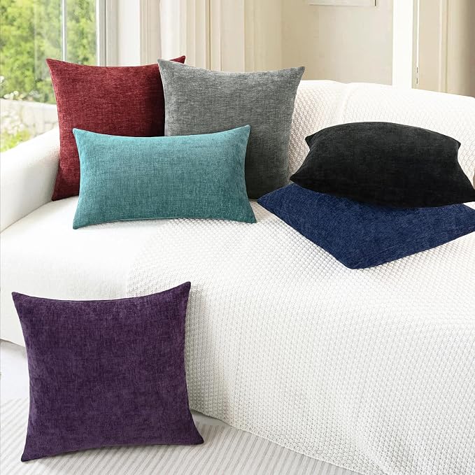 CaliTime Decorative Couch Throw Pillow Covers 24 X 24 Inches Plum Purple | Pack - Image 4